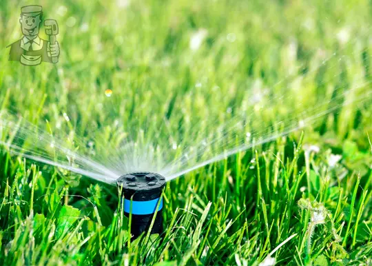Reparación de tubería de sistema de riego en jardín
